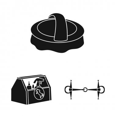 Spor ve rekabet simge vektör tasarımı. Spor ve hisse senedi için Binicilik vektör simge kümesi.