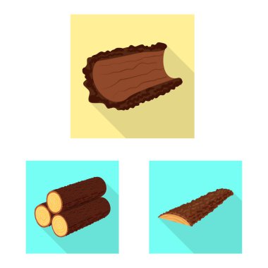 Malzeme ve doğa logosu vektör tasarımı. Web için malzeme ve ham stok sembolü seti.