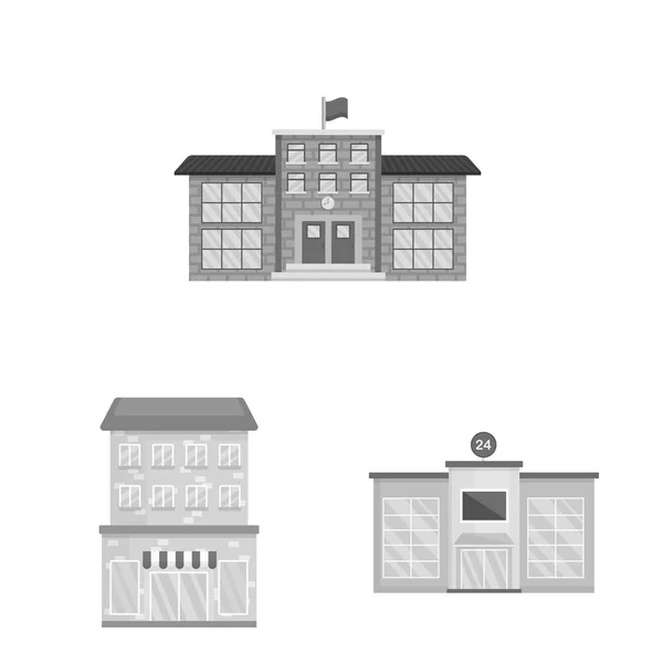 Векторная иллюстрация строительства и иконки города. Набор иконок конструкции и центрального вектора для склада . — стоковый вектор