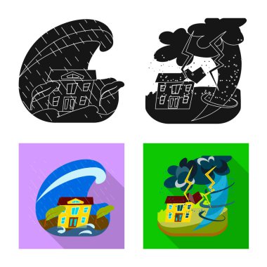 Hava ve sıkıntı logo vektör Illustration. Hava ve web için crash hisse senedi simgesi.