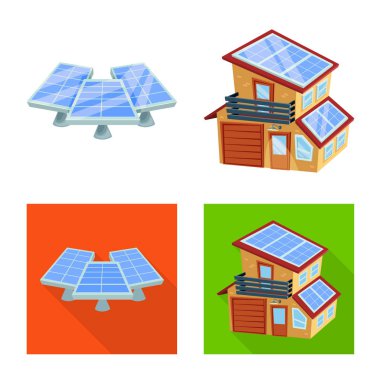 Yenilik ve teknoloji işareti tasarımı vektör. Yenilik ve doğa hisse senedi vektör çizim koleksiyonu.