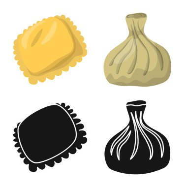 Ürünler ve pişirme simge vektör tasarımı. Ürünler ve web için hisse senedi simgesi meze koleksiyonu.