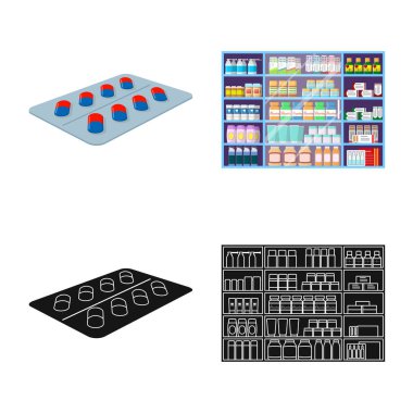 Perakende ve sağlık işareti yalıtılmış nesne. Web için perakende ve sağlık hisse senedi simgesi kümesi.