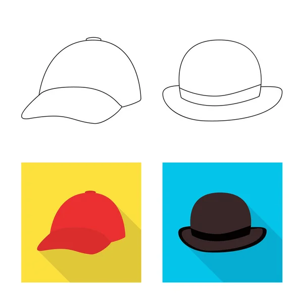 Illustration vectorielle de vêtements et de casquette. Collection de vêtements et de bérets symbole de stock pour la toile . — Image vectorielle