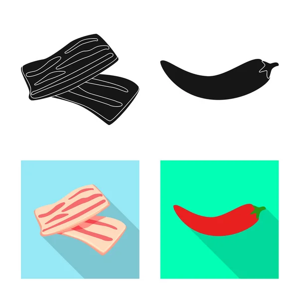 Ilustración vectorial del sabor y el icono del producto. Conjunto de sabor y cocina icono de vectores para stock . — Archivo Imágenes Vectoriales