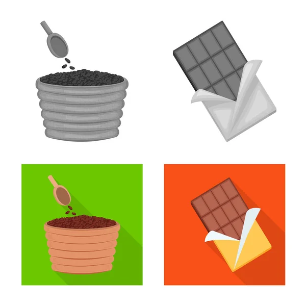 Векторный дизайн продуктов питания и вкусный символ. Набор продуктов питания и коричневый символ запасов для веб . — стоковый вектор