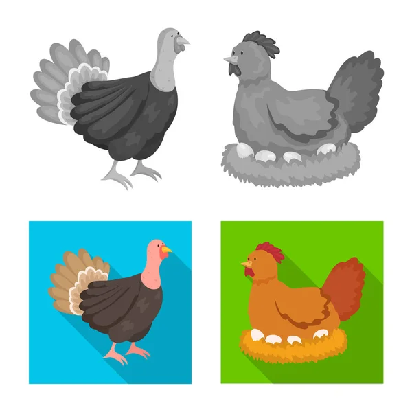 Diseño vectorial del logotipo de cría y cocina. Conjunto de reproducción y símbolo de stock orgánico para web . — Vector de stock