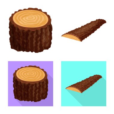 Yalıtılmış nesne ağacı ve ham sembol. Ağaç ve inşaat hisse senedi simgesi için web topluluğu.