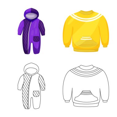 İşareti moda ve giysi tasarımı vektör. Hisse senedi için moda ve pamuk vektör simge kümesi.