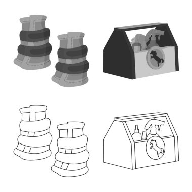 Ekipman ve iz sürme yalıtılmış nesne. Ekipman ve rekabet stok vektör çizim seti.