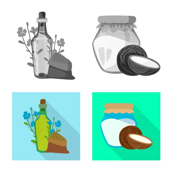 Geïsoleerde object van gezonde en plantaardige teken. Set van gezonde en landbouw vector pictogram voor voorraad. — Stockvector