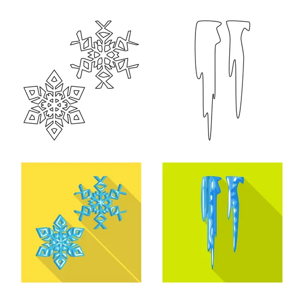 Vector illustration of texture and frozen icon. Collection of texture and transparent stock symbol for web. — Stock Vector