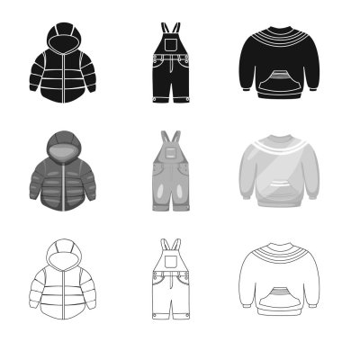 Moda ve giysi logo yalıtılmış nesne. Hisse senedi için moda ve pamuk vektör simge kümesi.