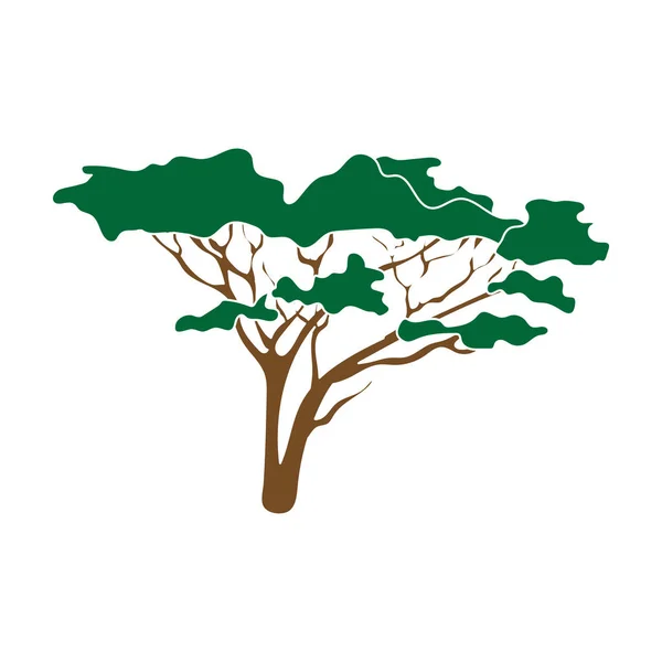 Drzewo w sawanny. Www Afryki Safari ikona ilustracja jeden kolor symbol wektor. — Wektor stockowy