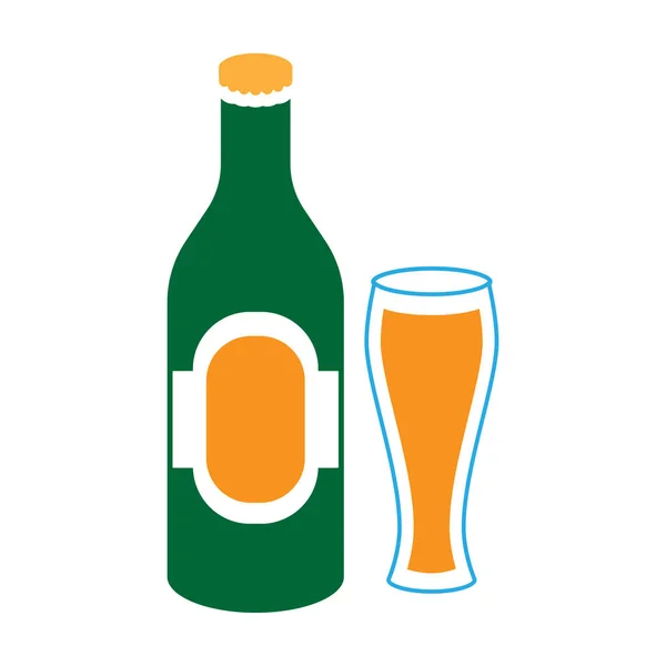 Пивна ікона в кольоровому стилі ізольована на білому тлі. Векторна ілюстрація символу алкоголю . — стоковий вектор