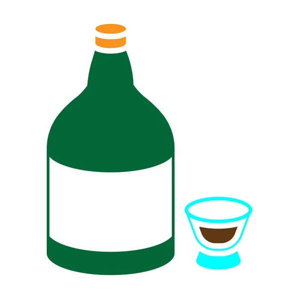Icona tequila in stile colore isolata su sfondo bianco. Illustrazione vettoriale del simbolo dell'alcol . — Vettoriale Stock