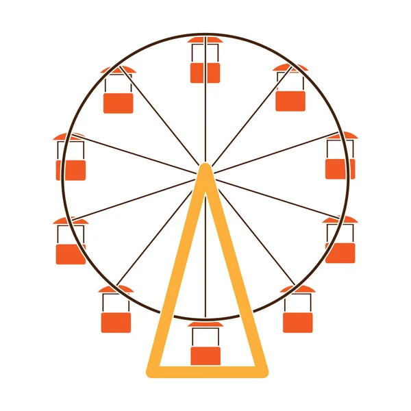 The wheel is in the amusement park. Slow attraction to explore the city.Amusement park single icon in colour style vector symbol stock illustration. — Stockový vektor