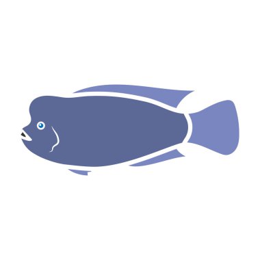 Stearocranus balık simgesi renk. Denizden Singe akvaryum balık simgesi, okyanus yaşam rengi.