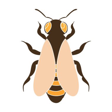 Beyaz arka planda izole renk stilinde arı simgesi. Apiary sembolü stok vektör illüstrasyon