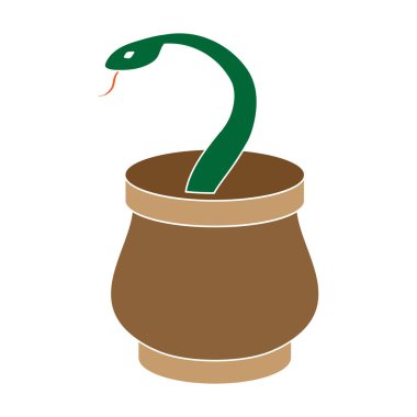 Beyaz arka planda izole renk stili sepet simgesi yılan. Arap Emirlikleri sembol stok vektör illüstrasyon.