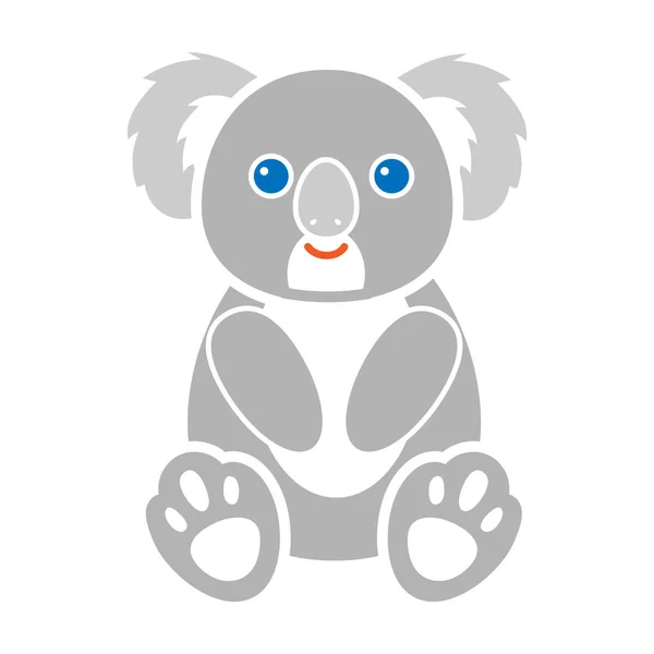 Ikona Koala w stylu kolorowym, odizolowana na białym tle. Zwierzęta symbol ilustracja wektor. — Wektor stockowy