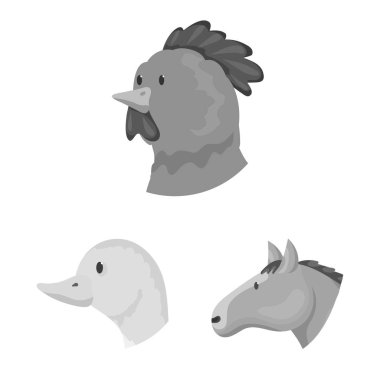 Kırsal ve çiftlik sembolü vektör illüstrasyon. Stok için kırsal ve ıslah vektör simgesinin toplanması.