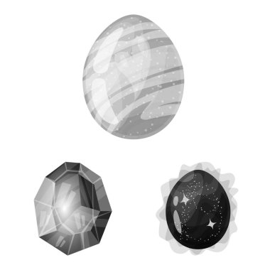 Canavar ve fantezi simgesi izole nesne. Stok için canavar ve büyük vektör simgesi koleksiyonu.