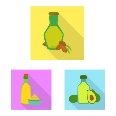 Şişe ve cam simge vektör tasarımı. Şişe ve tarım vektör simgesini hissenin topluluğu.