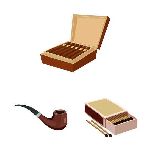 烟和烟草符号的矢量设计。一套香烟和尼古丁矢量图标库存. — 图库矢量图片
