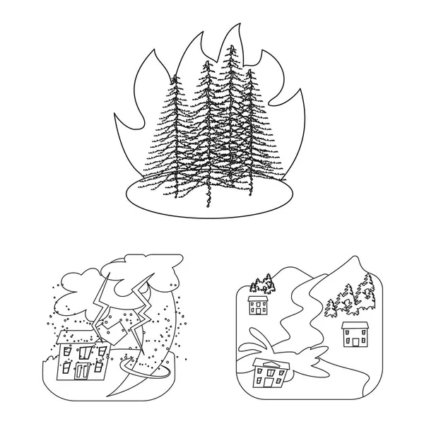 灾难和灾难符号的矢量图示。收集股票市场和启示向量图标的股票. — 图库矢量图片