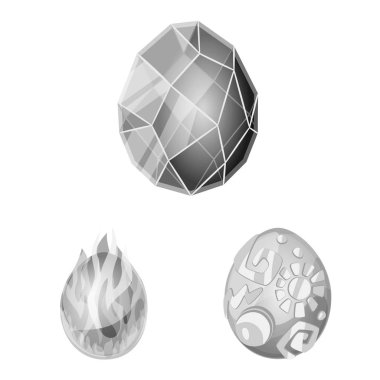 Canavar ve fantezi simge vektör tasarımı. Canavar ve hisse senedi için büyük vektör simge kümesi.