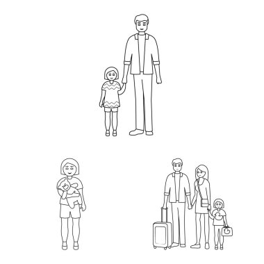 Mutlu ve karakter sembolü izole nesne. Web için mutlu ve portre stok sembolü kümesi.