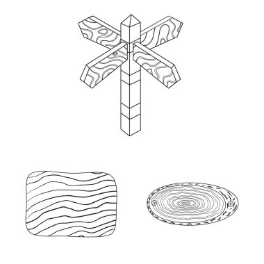 Parke ve malzeme simge vektör tasarımı. Parke ve ahşap hisse senedi simgesi web için set.