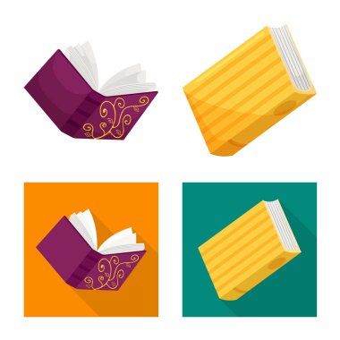 Eğitim ve kapak logo vektör Illustration. Eğitim ve hisse senedi için kitapçı vektör simge koleksiyonu.