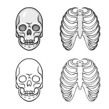 Tıp ve klinik logo vektör tasarımı. İlaç ve tıbbi hisse senedi simgesi web için set.