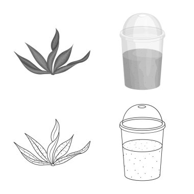 Protein ve deniz simge vektör Illustration. Protein ve web için doğal hisse senedi simgesi toplama.