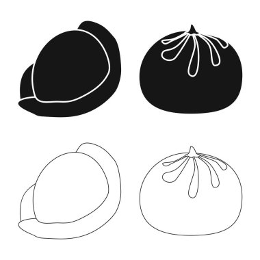 Ürün ve pişirme logo vektör Illustration. Ürünler ve web için meze hisse senedi simgesi.