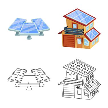 Yenilik ve teknoloji işareti izole nesne. Dizi yenilik ve doğa hisse senedi vektör çizim.