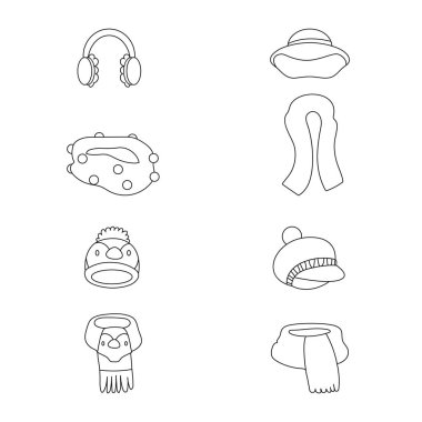 Kış ve soğuk simgesi vektör illüstrasyon. Web için kış ve sıcak stok sembolü koleksiyonu.