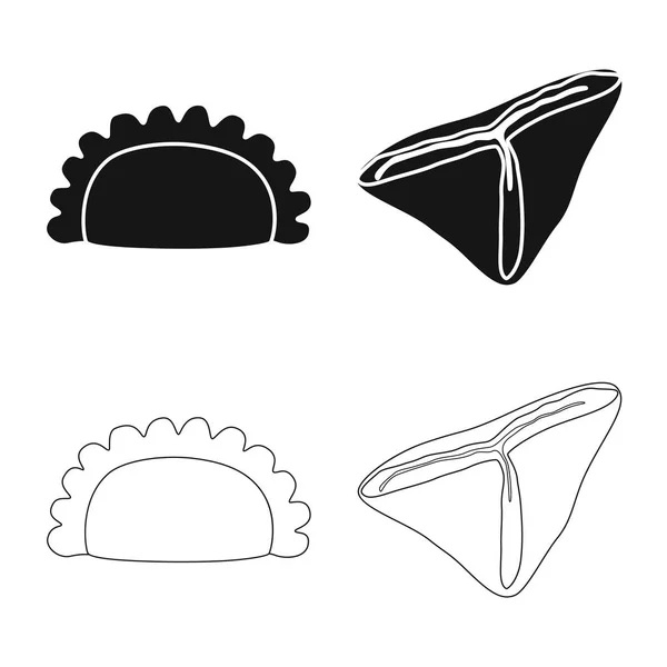 Ilustração vetorial de produtos e ícone de culinária. Coleção de produtos e aperitivo símbolo de estoque para web . — Vetor de Stock