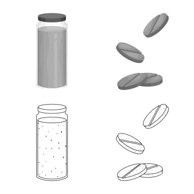 Protein ve deniz işareti yalıtılmış nesne. Protein ve doğal hisse senedi vektör çizim.