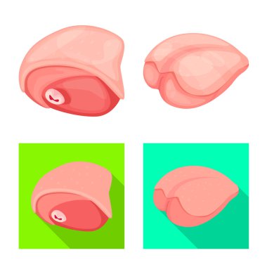 Ürün ve kümes hayvanları işareti vektör Illustration. Web için ürün ve tarım hisse senedi simgesi kümesi.