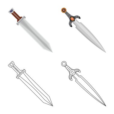 Oyun ve zırh simge vektör tasarımı. Bıçak vektör simge stok ve oyun topluluğu.