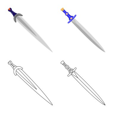 Oyun ve zırh simgesi yalıtılmış nesne. Oyun kümesi ve hisse senedi için bıçak vektör simgesi.