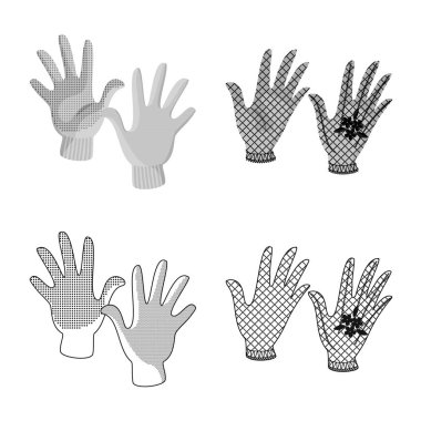 Vektör çizim silueti ve güvenlik sembolü. Siluet ve konfor hisse senedi vektör çizim seti.