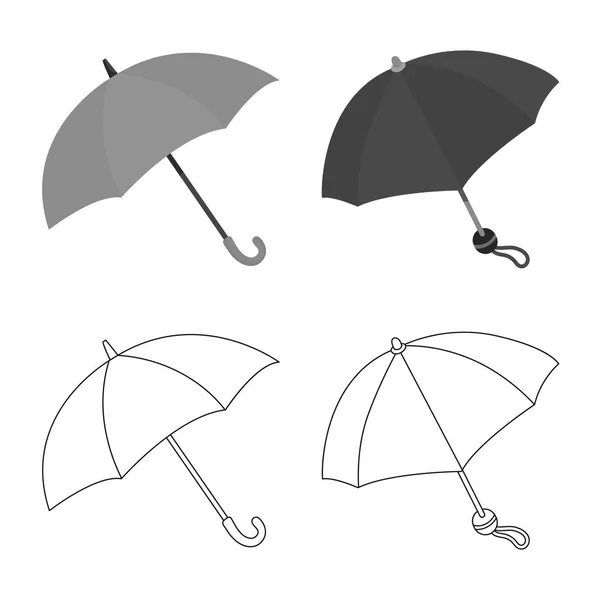 Objeto isolado de proteção e ícone fechado. Conjunto de proteção e símbolo de estoque chuvoso para web . — Vetor de Stock