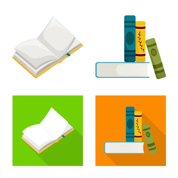 Isoliertes Objekt der Schulung und Coverlogo. Sammlung von Schulungen und Buchhandlung Stock Vector Illustration. — Stockvektor