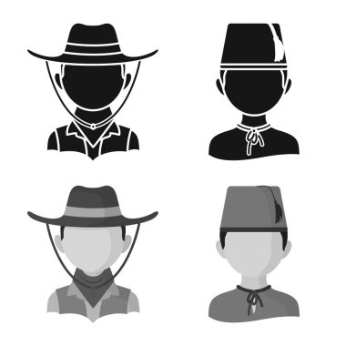 Kopyacı ve yerleşik simge vektör Illustration. Kopyacı ve kültür hisse senedi simgesi web için set.