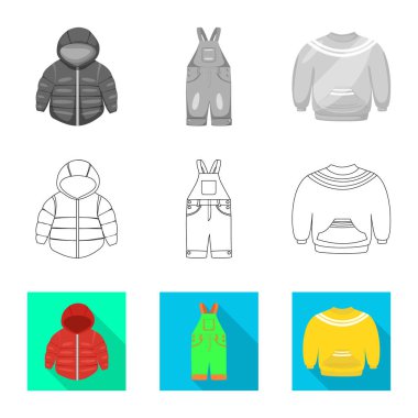 İşareti moda ve giysi tasarımı vektör. Hisse senedi için moda ve pamuk vektör simge topluluğu.