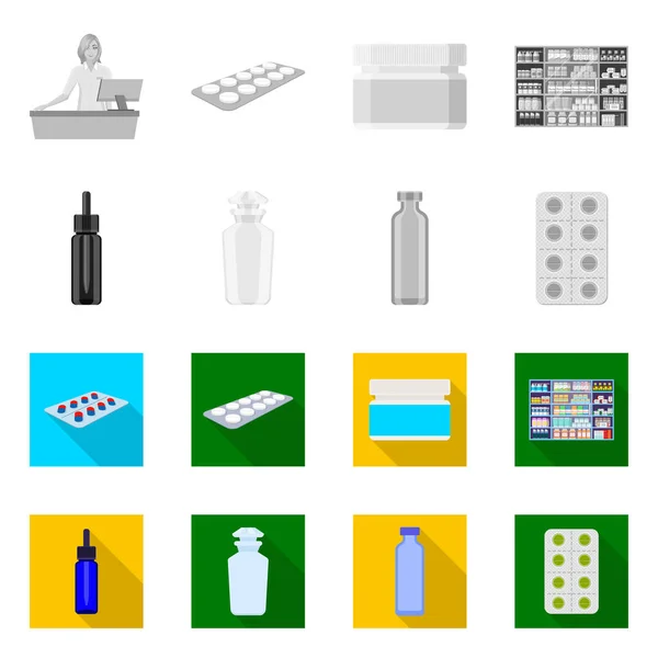 소매 및 의료 로고의 벡터 디자인입니다. 웹에 대 한 소매와 웰빙 주식 기호 모음. — 스톡 벡터